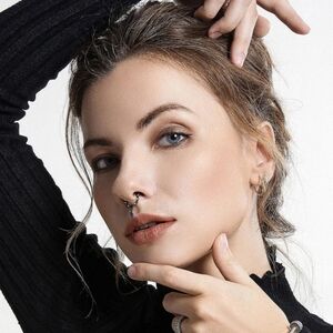 Black Dangle Septum Piercing [Blue & White Jewels]